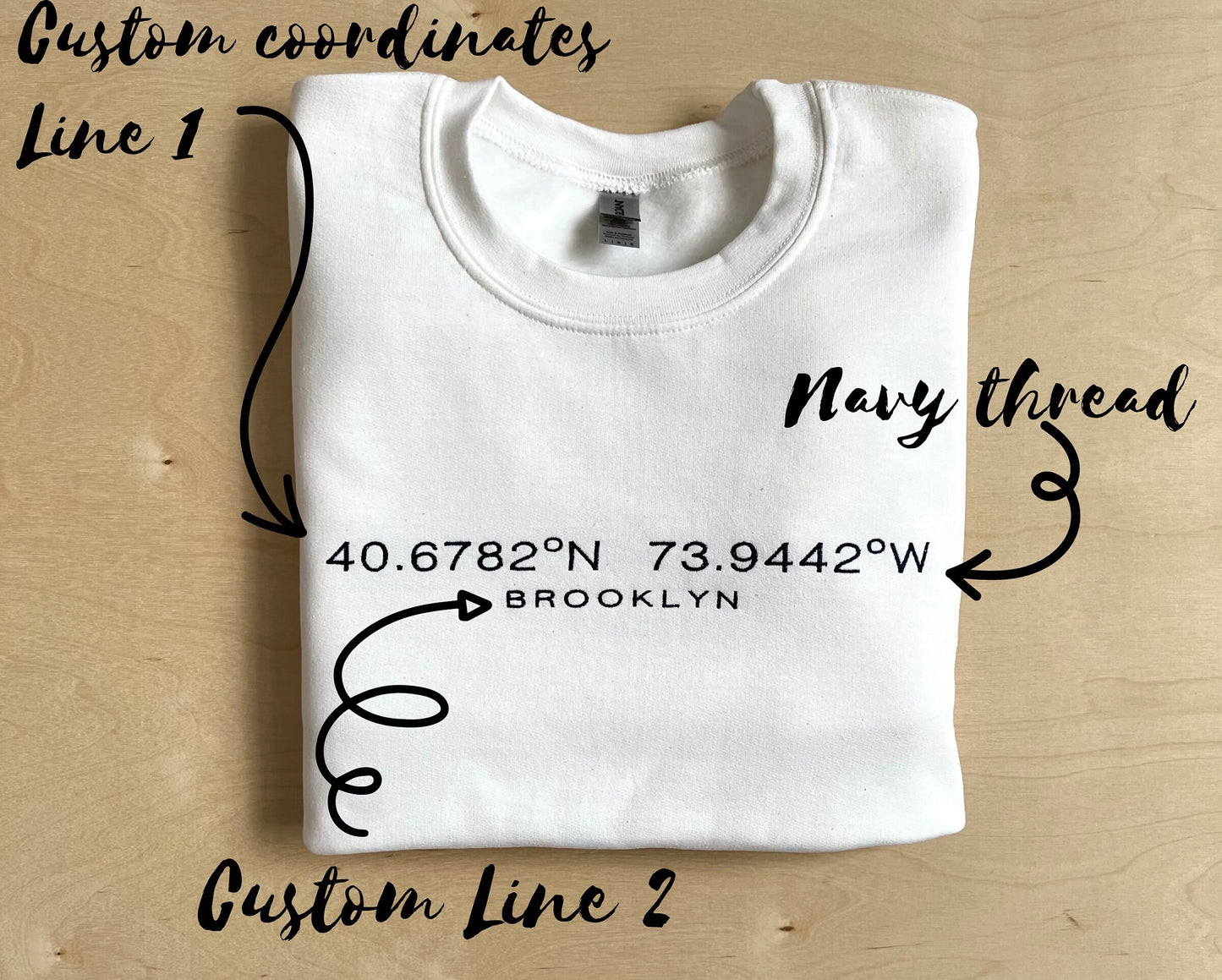 Custom Location Embroidered Crewneck