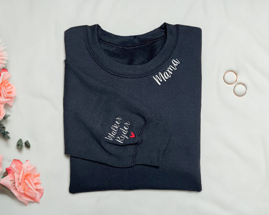 Custom Neckline Embroidered Sweatshirt