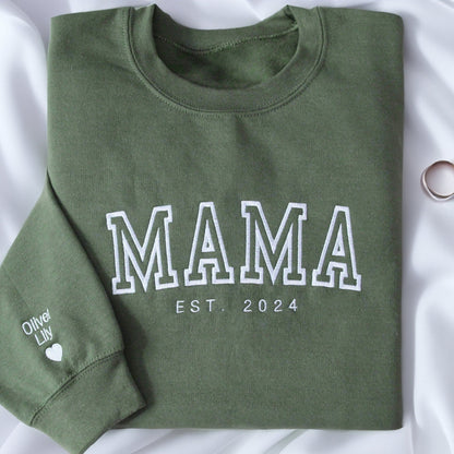 Custom Embroidered Mama Sweatshirt